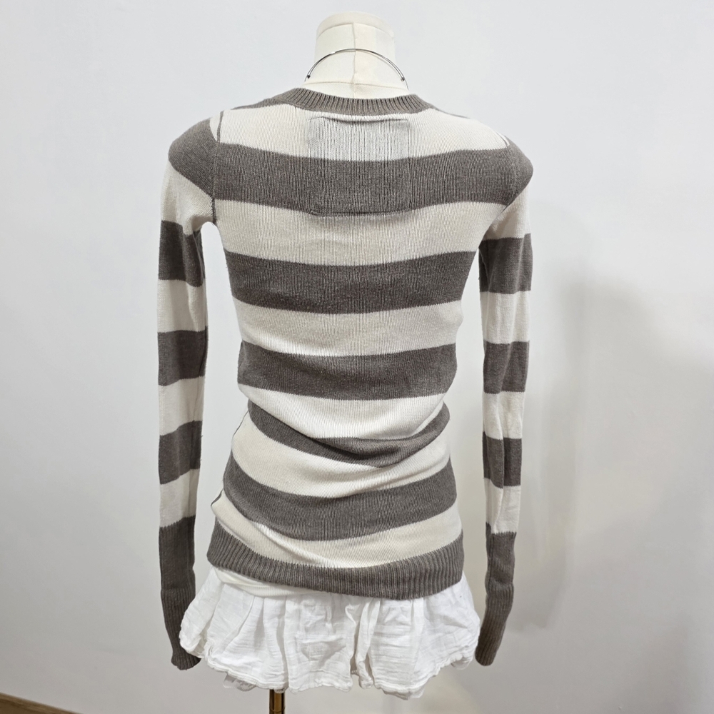 Abercrombie vintage long sleeve knit brown and cream sweater - Picture 3 of 5